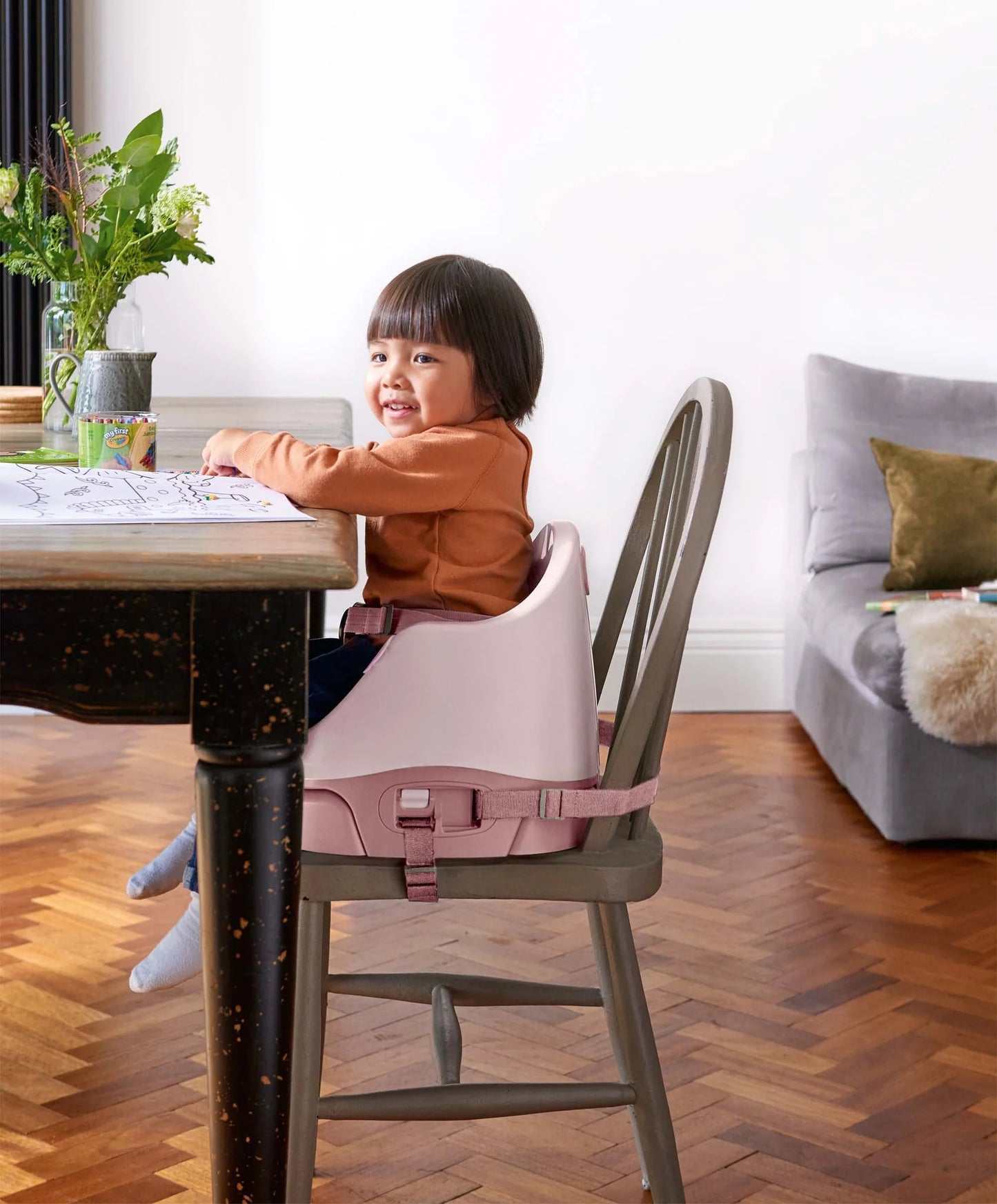Mamas & Papas Bug 3-in-1 Floor & Booster Seat with Activity Tray - Blossom