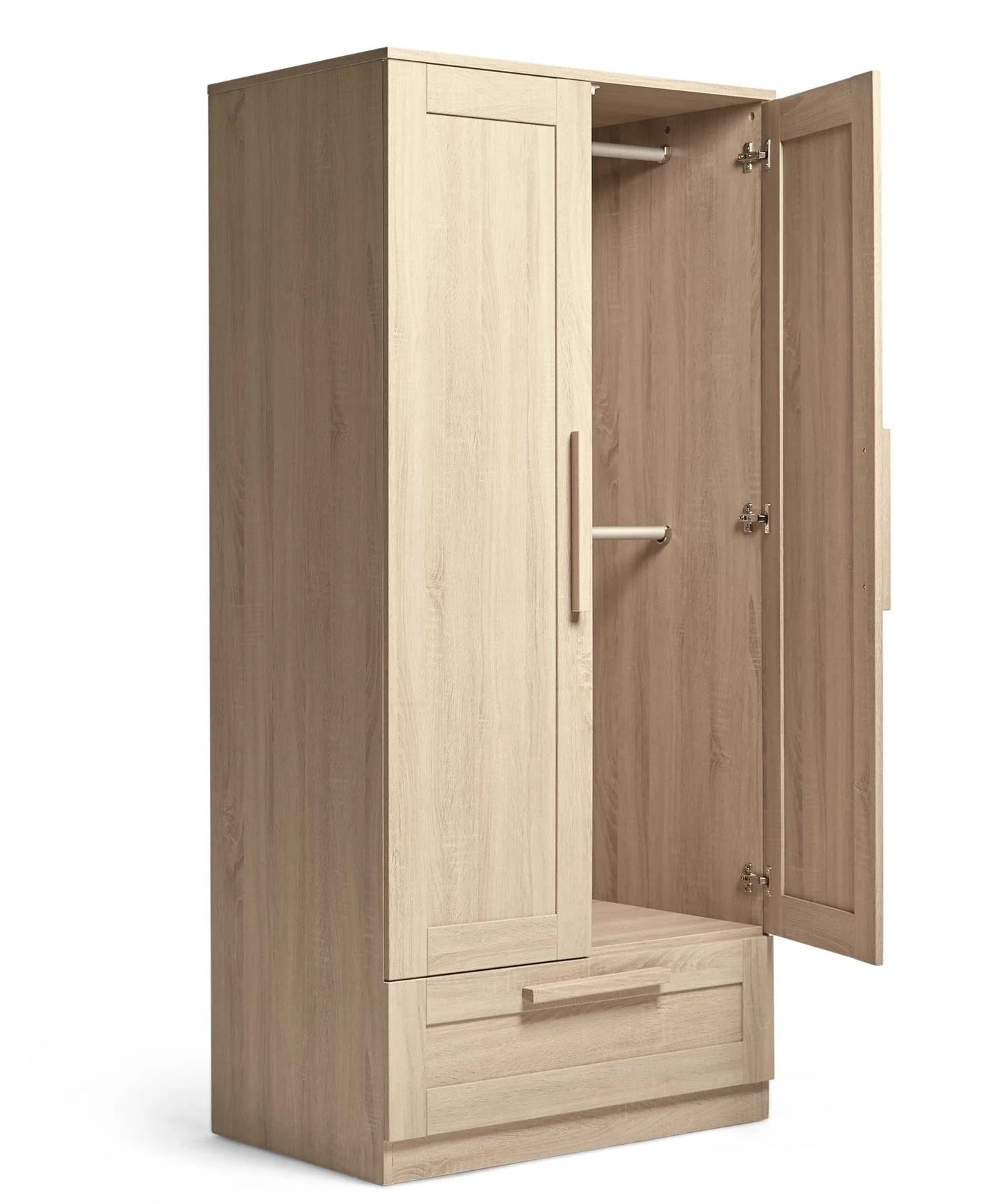Mamas & Papas Atlas 3 Piece Cotbed Range with Dresser Changer & Wardrobe - Light Oak