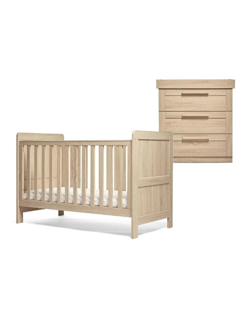 Mamas & Papas Atlas 2 Piece Cotbed Set with Dresser Changer - Light Oak