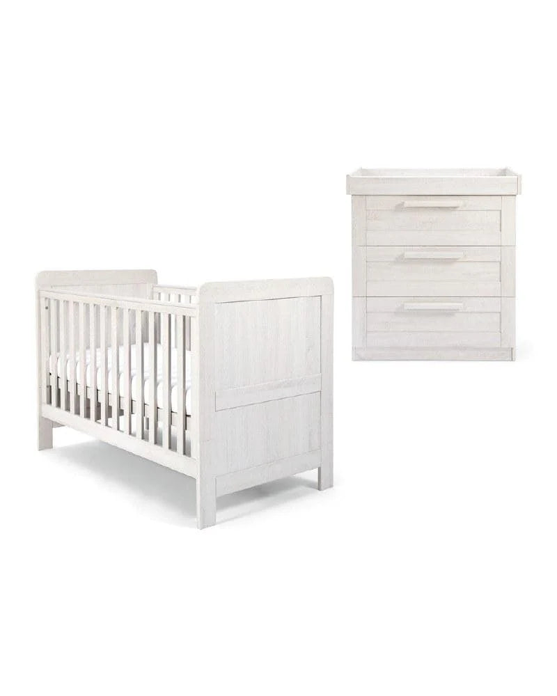Mamas & Papas Atlas 2 Piece Cotbed Set with Dresser Changer - Nimbus White
