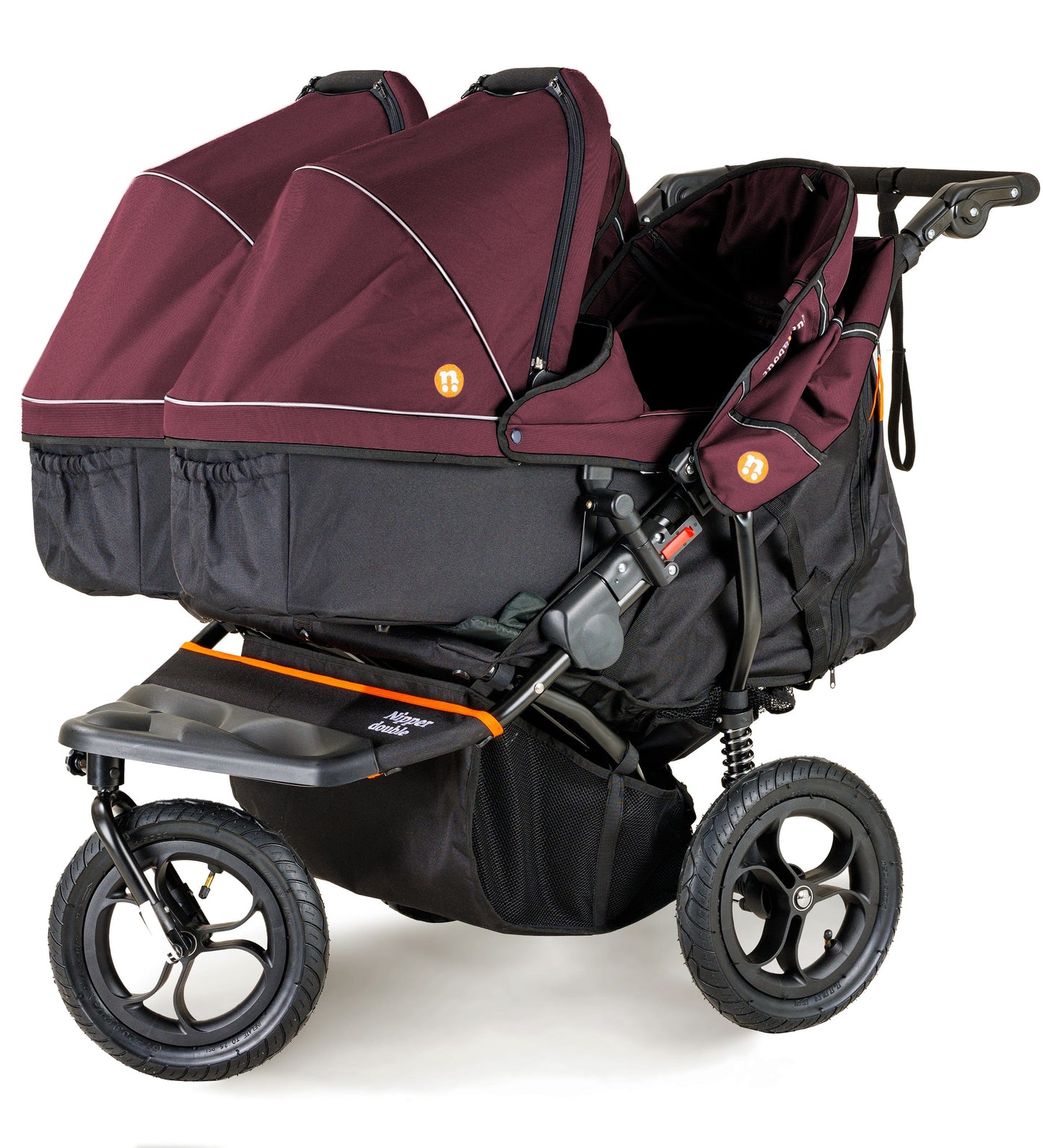 OutnAbout Nipper V5 Double Pushchair Brambleberry Red