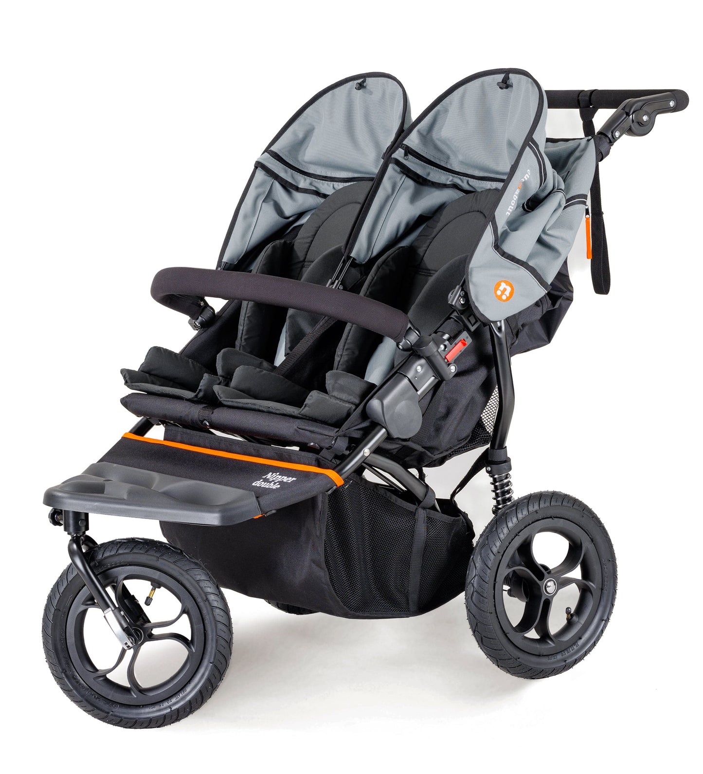 OutnAbout Nipper V5 Double Pushchair Rocksalt Grey
