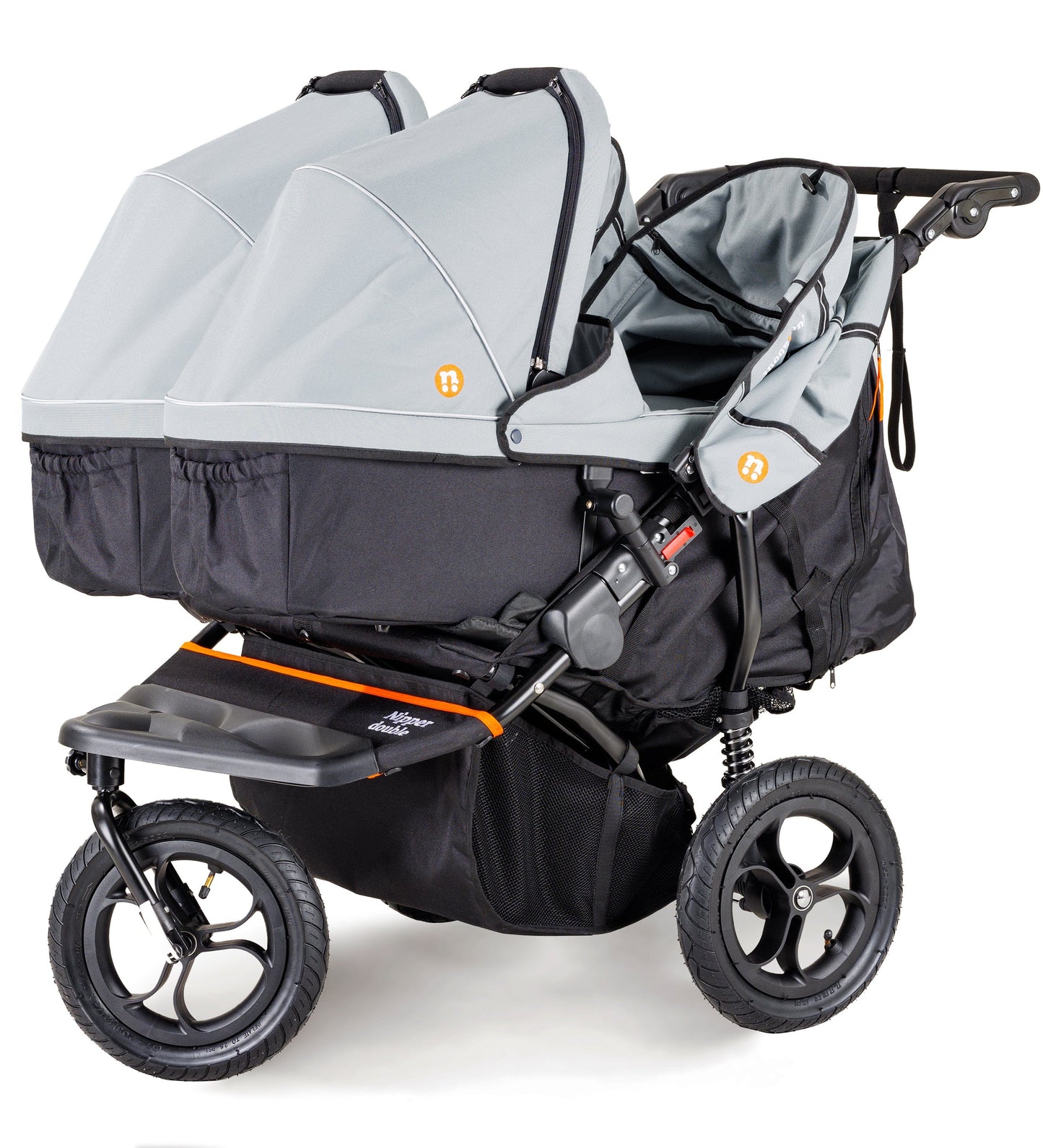 OutnAbout Nipper V5 Double Pushchair Rocksalt Grey
