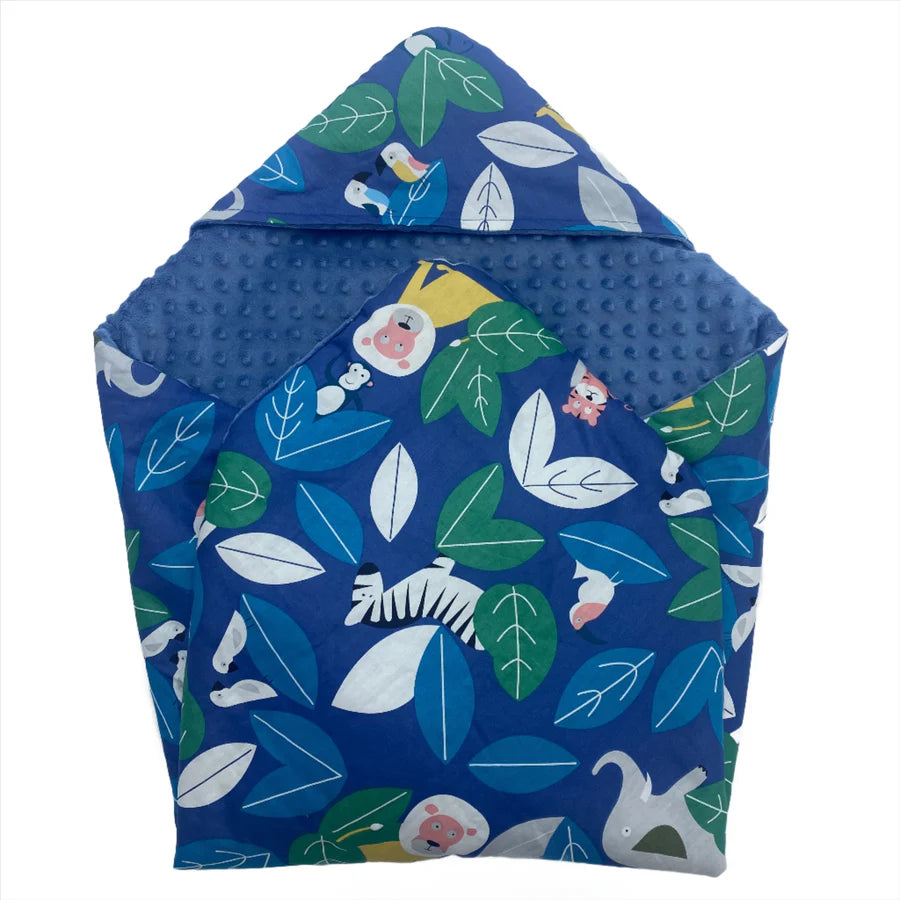 Little Love Blue animals travel blanket