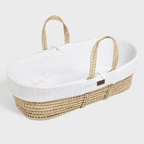 LGS Organic Knit Moses Basket, Mattress & Static Stand