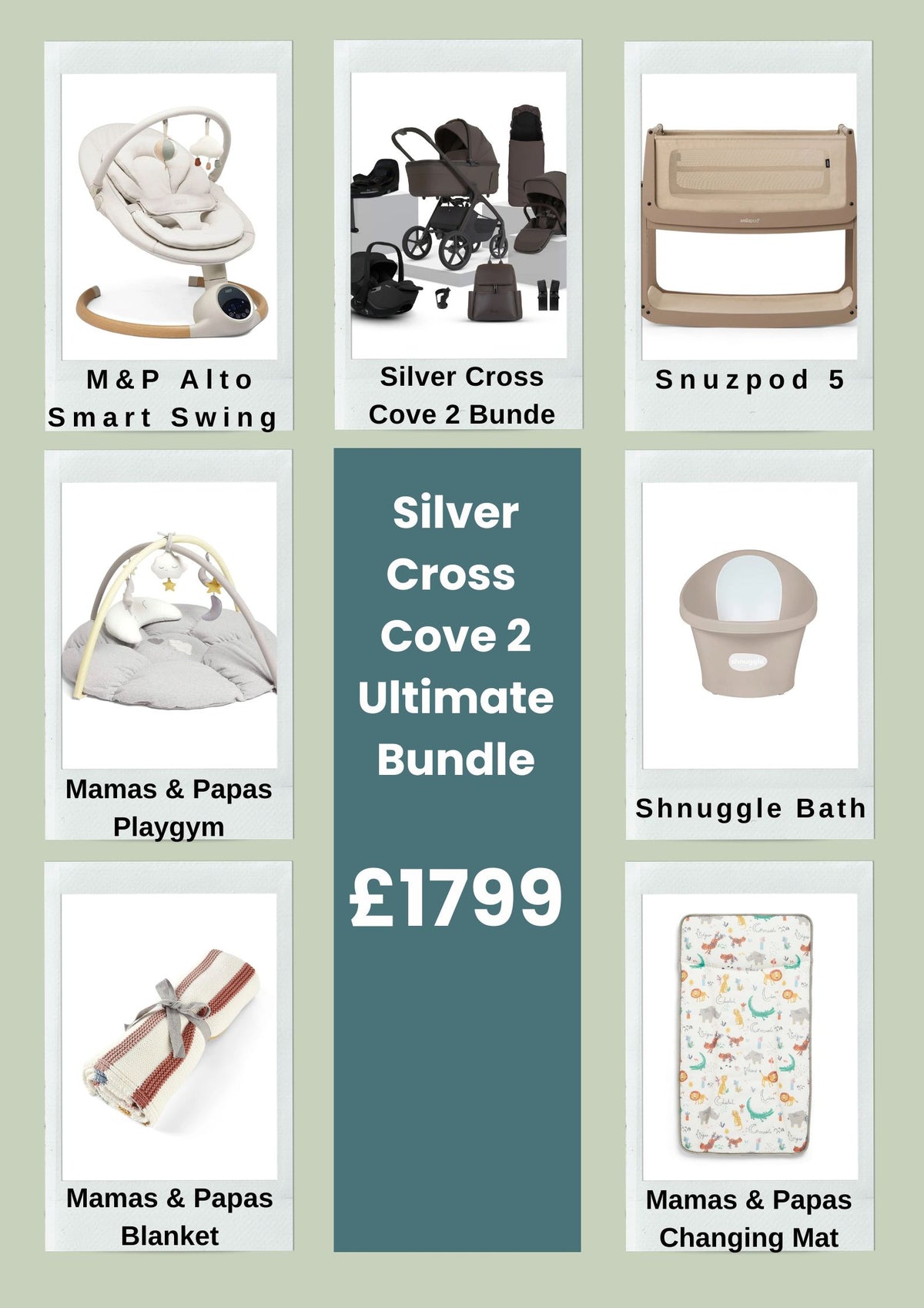 Strollers Ultimate Silver Cross Cove 2 Bundle
