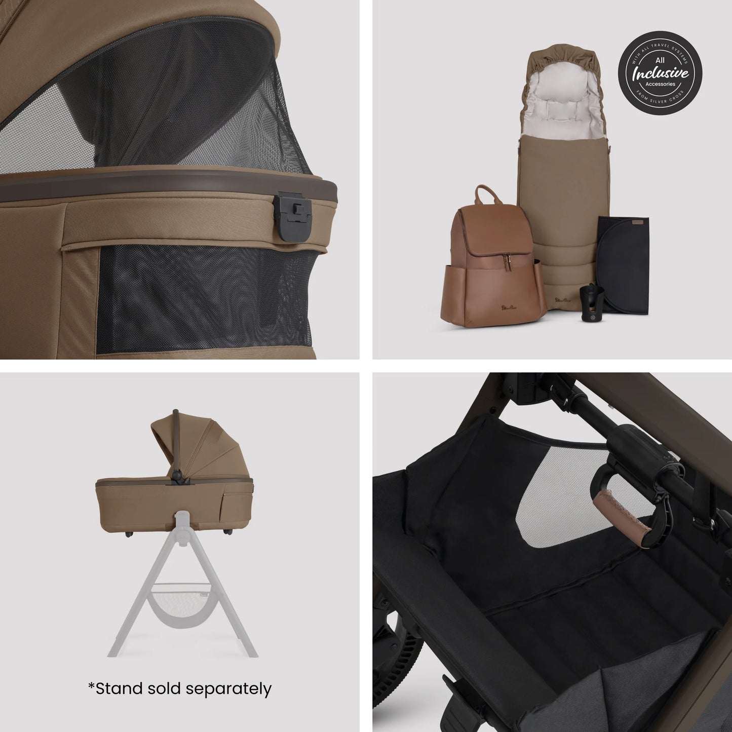 Silver Cross Cove 2 Pram Bundle Maple