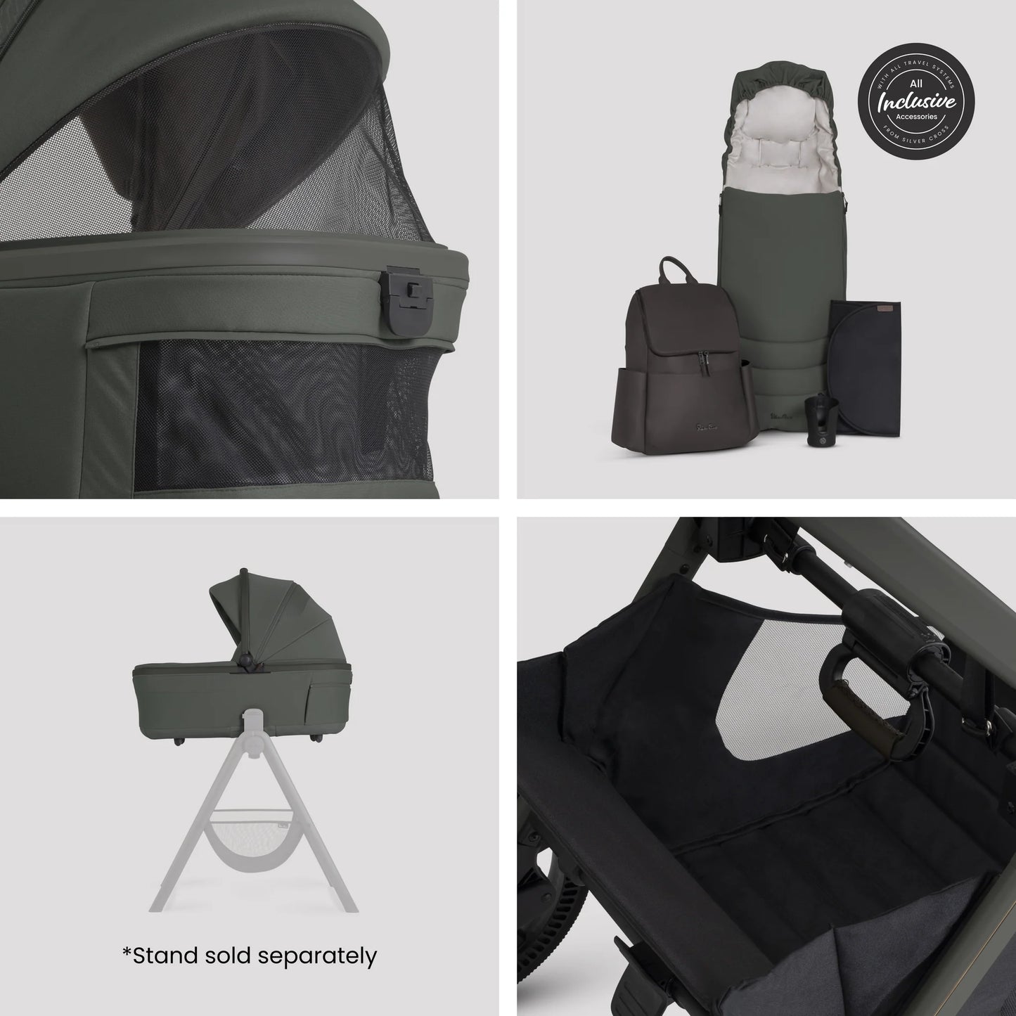 Silver Cross Cove 2 Pram Bundle Pewter