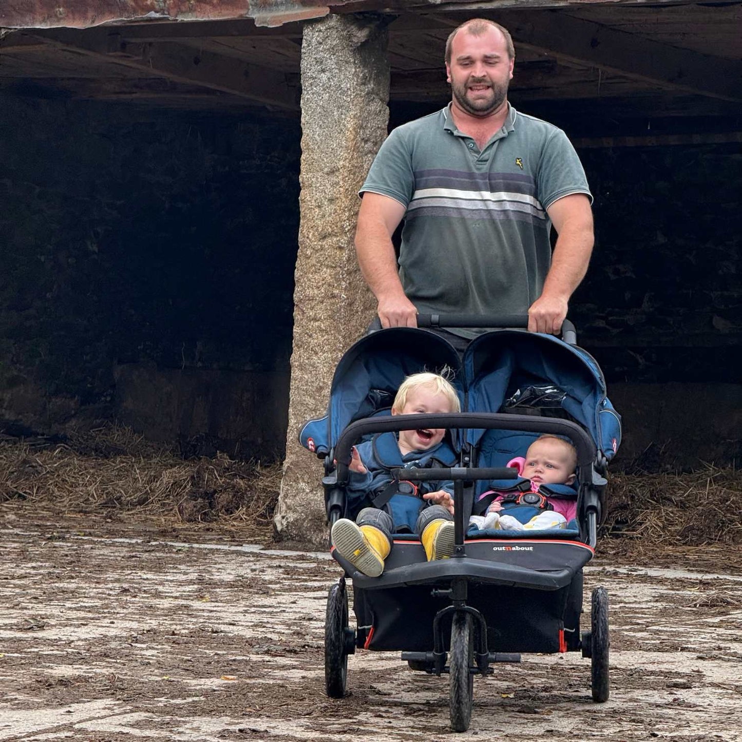 OutnAbout Nipper V6 Double Pushchair Highland Blue