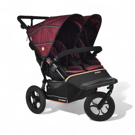 OutnAbout Nipper V6 Double Pushchair Brambleberry Red