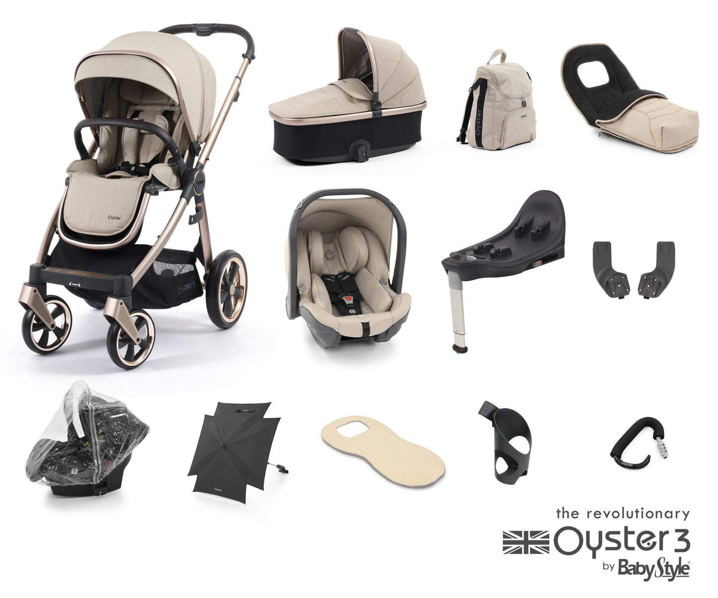 Oyster 3 Travel System Creme Brulee