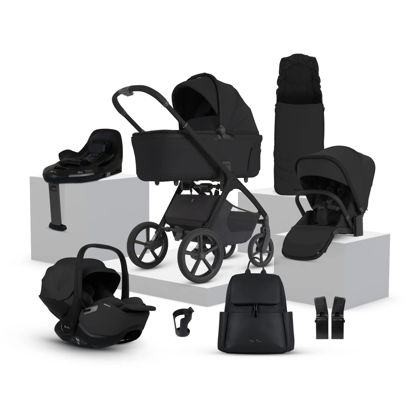 Silver Cross Cove 2 Pram & Car Seat Bundle Onyx