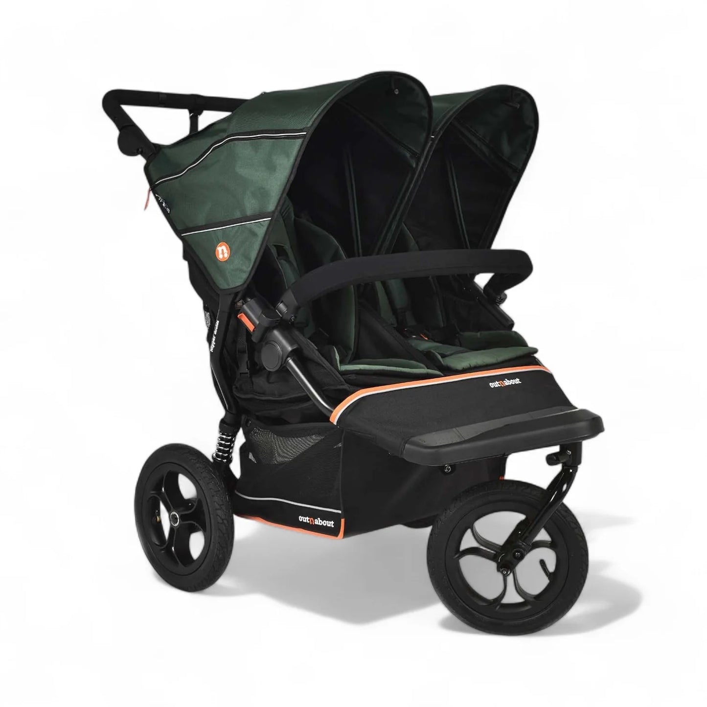 OutnAbout Nipper V6 Double Pushchair Rocksalt Grey