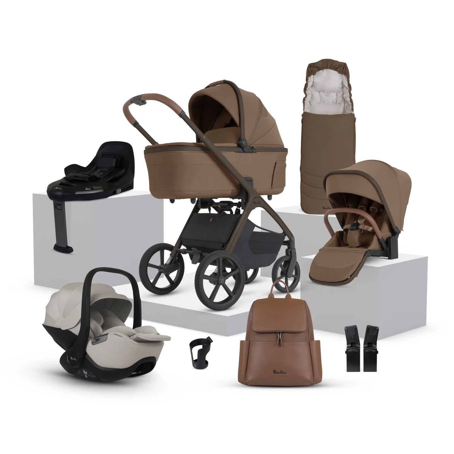 Silver Cross Cove 2 Pram & Car Seat Bundle Champagne