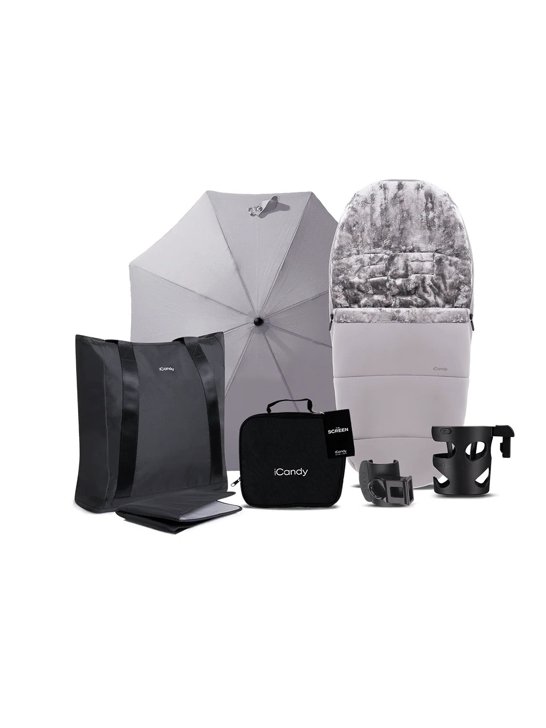 Core 2 Story Grey Pushchair and Carrycot - Complete 360 Car Seat Bundle