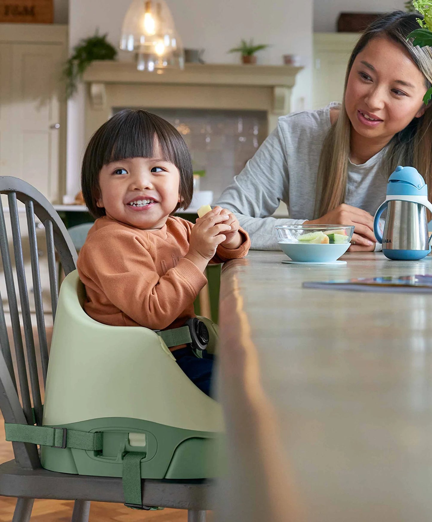 Mamas & Papas Bug 3-in-1 Floor & Booster Seat with Activity Tray - Eucalyptus