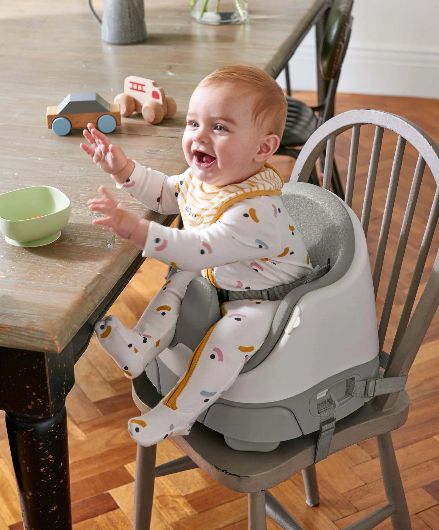 Mamas & Papas Bug 3-in-1 Floor & Booster Seat with Activity Tray - Pebble Grey
