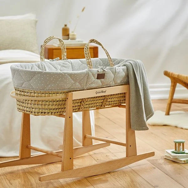 LGS Quilted Moses Basket, Mattress & Rocking Stand