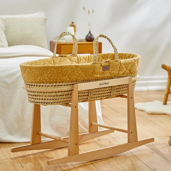 LGS Quilted Moses Basket, Mattress & Rocking Stand