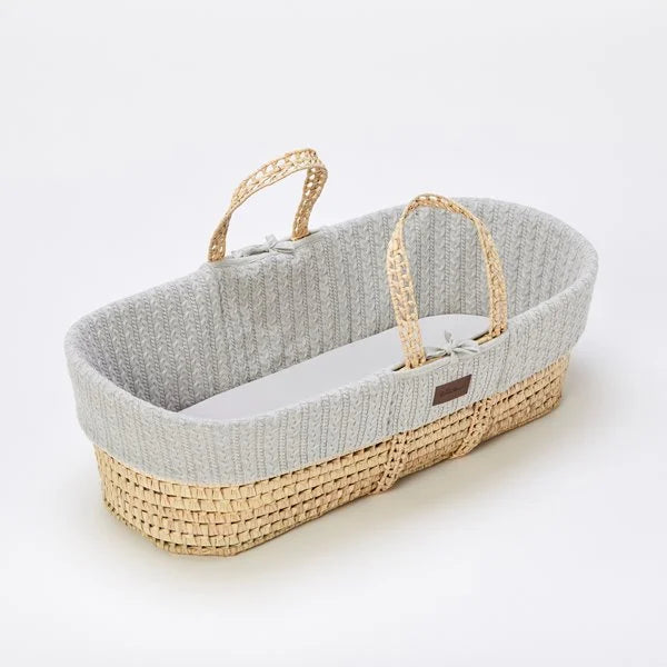LGS Organic Knitted Moses Basket & Mattress