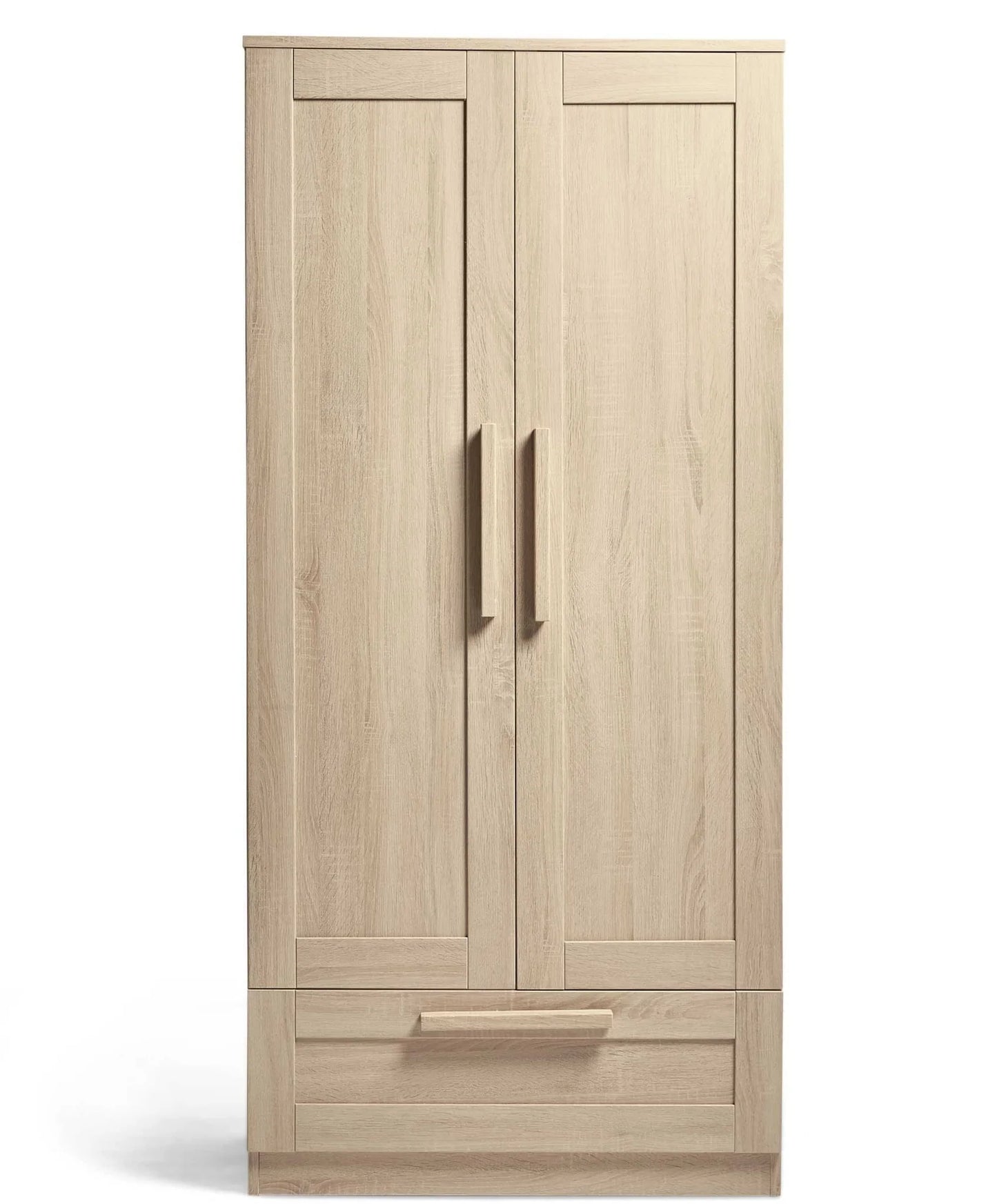 Mamas & Papas Atlas 3 Piece Cotbed Range with Dresser Changer & Wardrobe - Light Oak