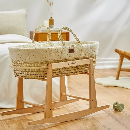 LGS Quilted Moses Basket, Mattress & Rocking Stand