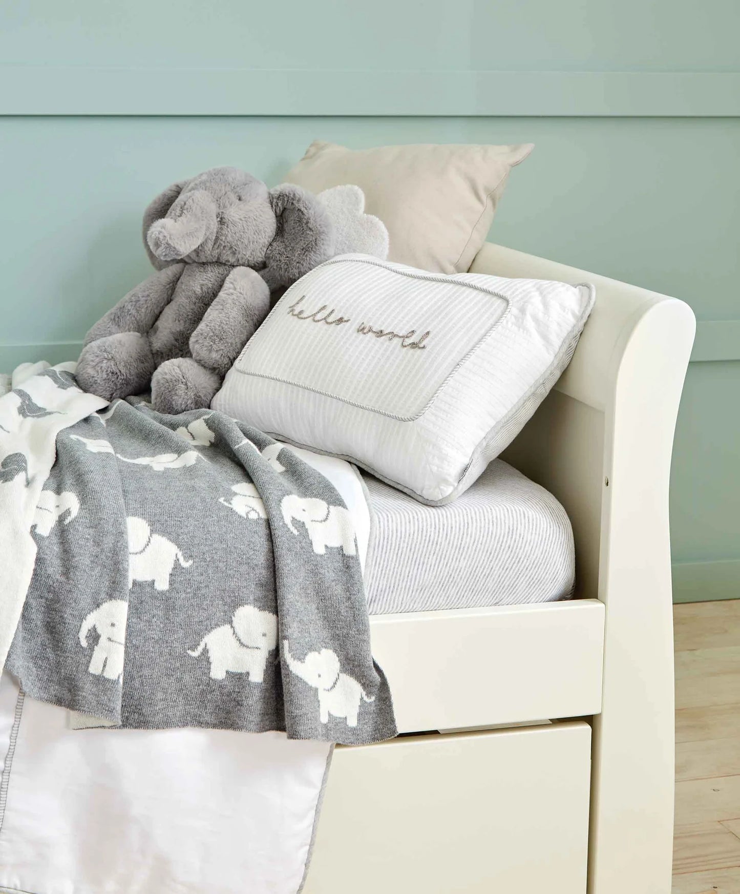 Mamas & Papas Welcome To The World Knitted Elephant Blanket - Grey