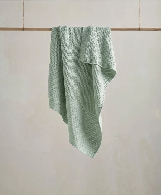 Mamas & Papas Welcome to the World Seedling Knitted Blanket - Blue/Green