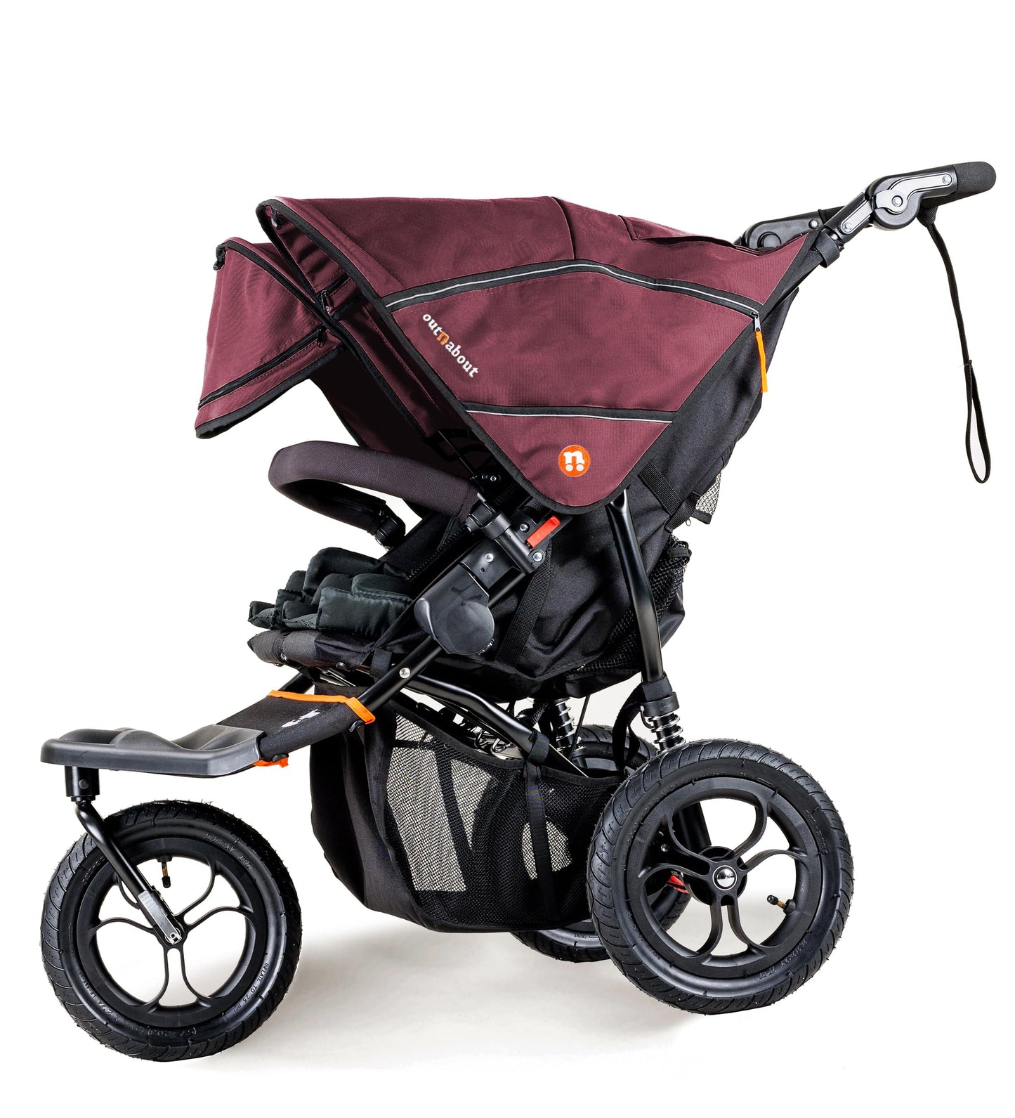 OutnAbout Nipper V5 Double Pushchair Brambleberry Red