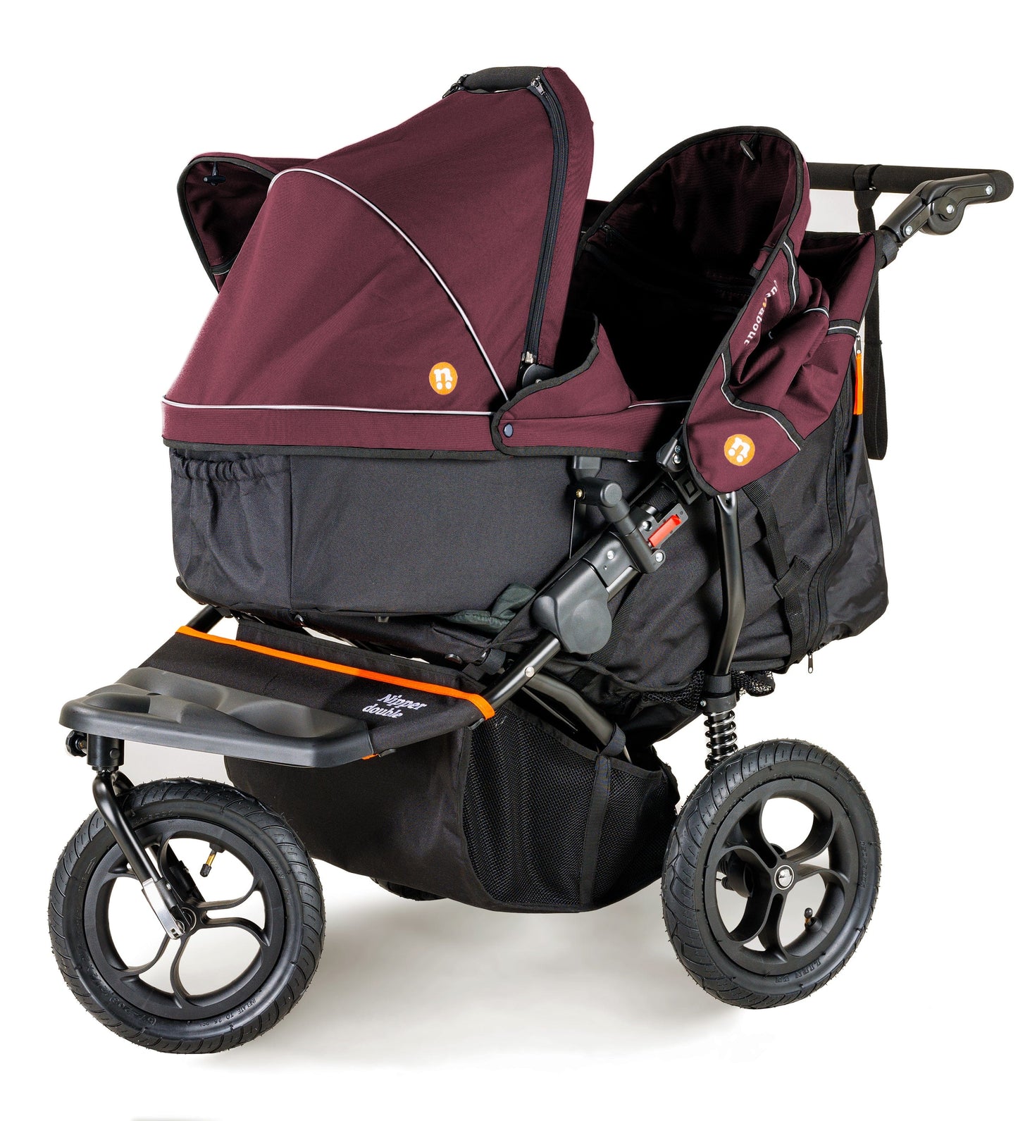OutnAbout Nipper V5 Double Pushchair Brambleberry Red