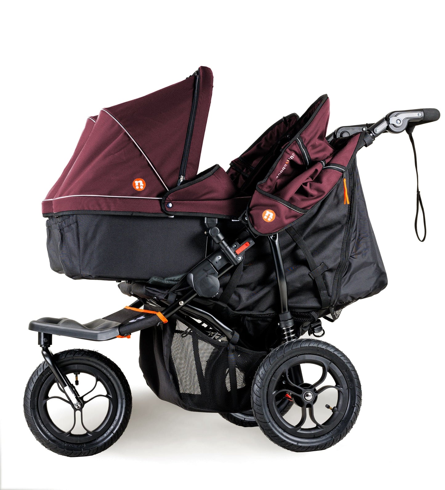 OutnAbout Nipper V5 Double Pushchair Brambleberry Red