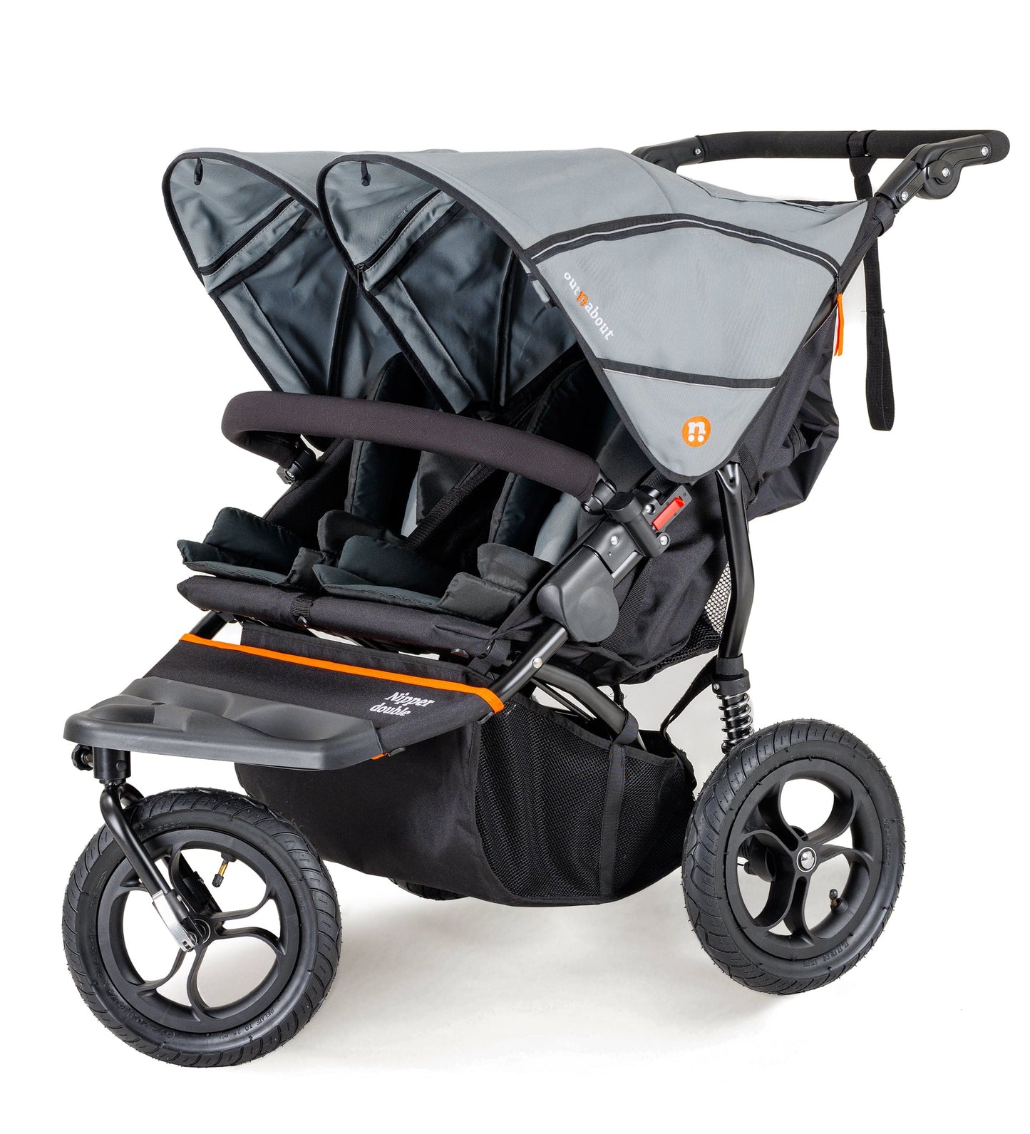 OutnAbout Nipper V5 Double Pushchair Rocksalt Grey