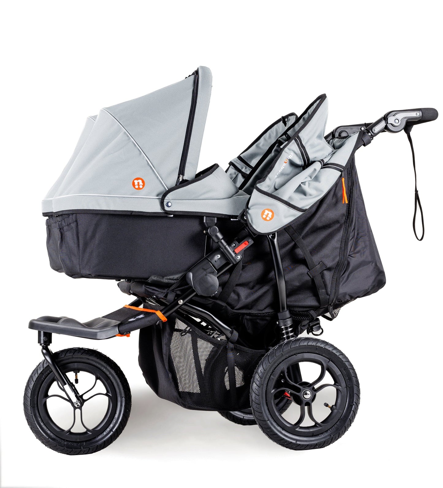 OutnAbout Nipper V5 Double Pushchair Rocksalt Grey