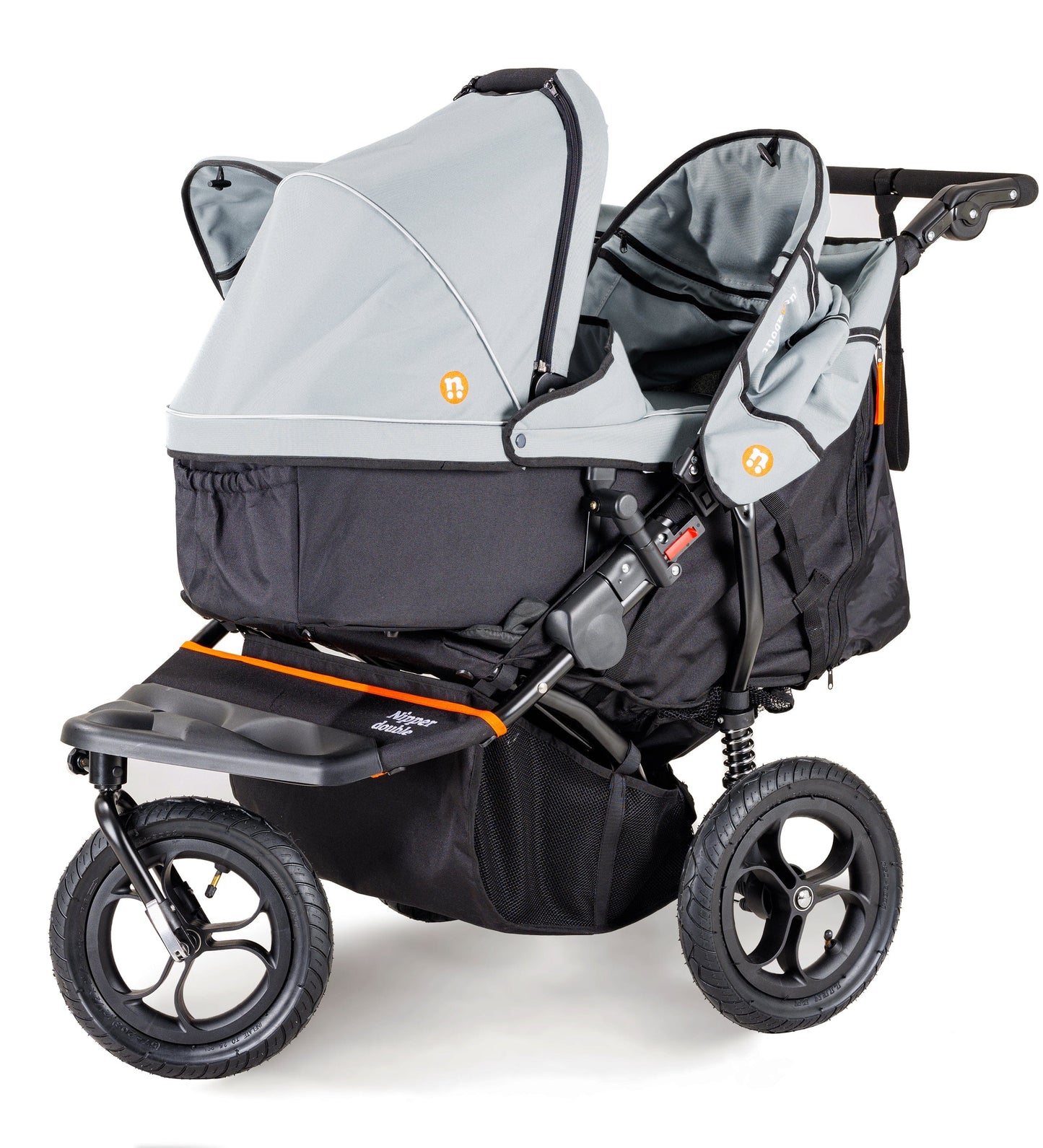 OutnAbout Nipper V5 Double Pushchair Rocksalt Grey