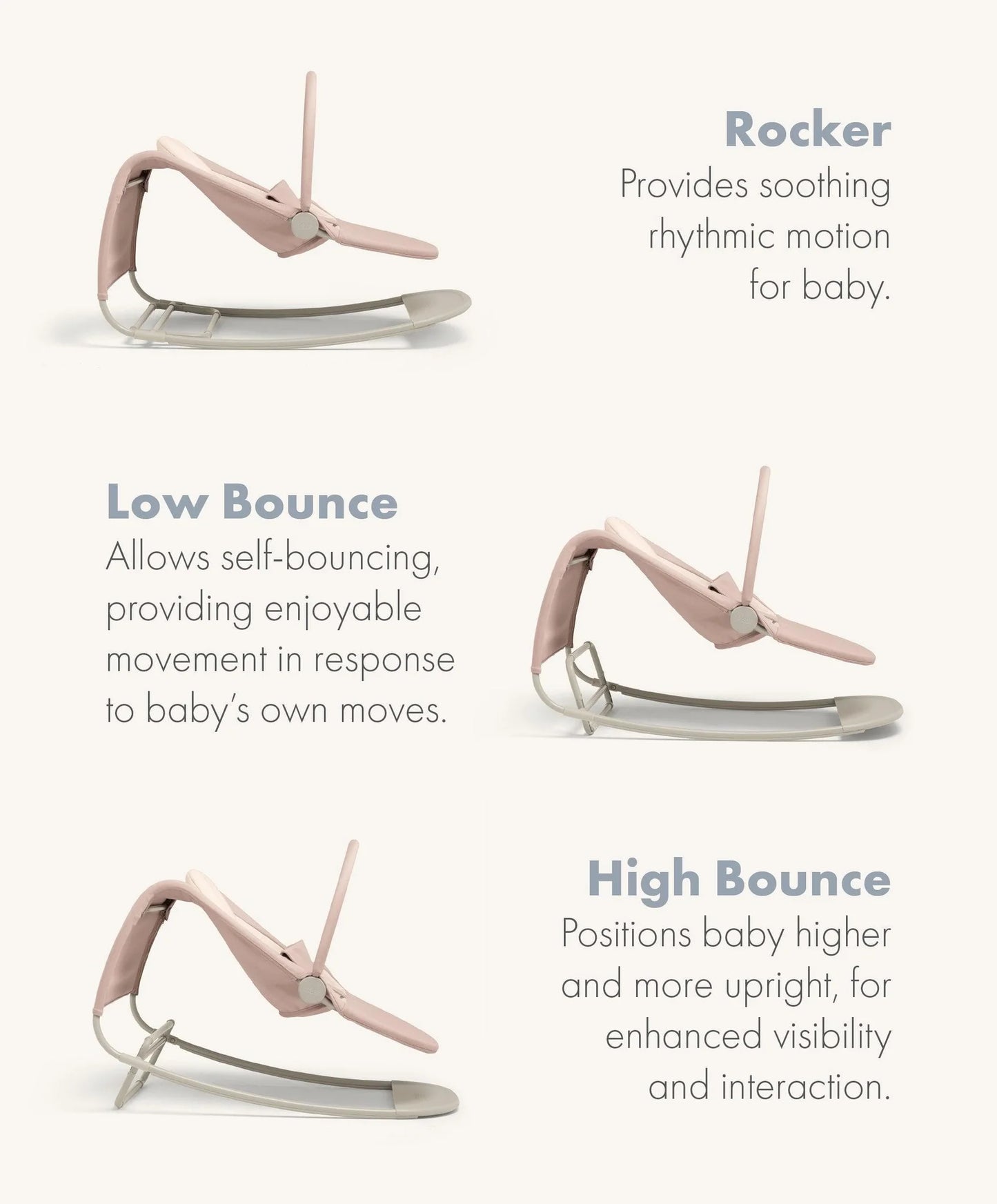 Mamas & Papas Tempo 3-in-1 Rocker/Bouncer - Blush