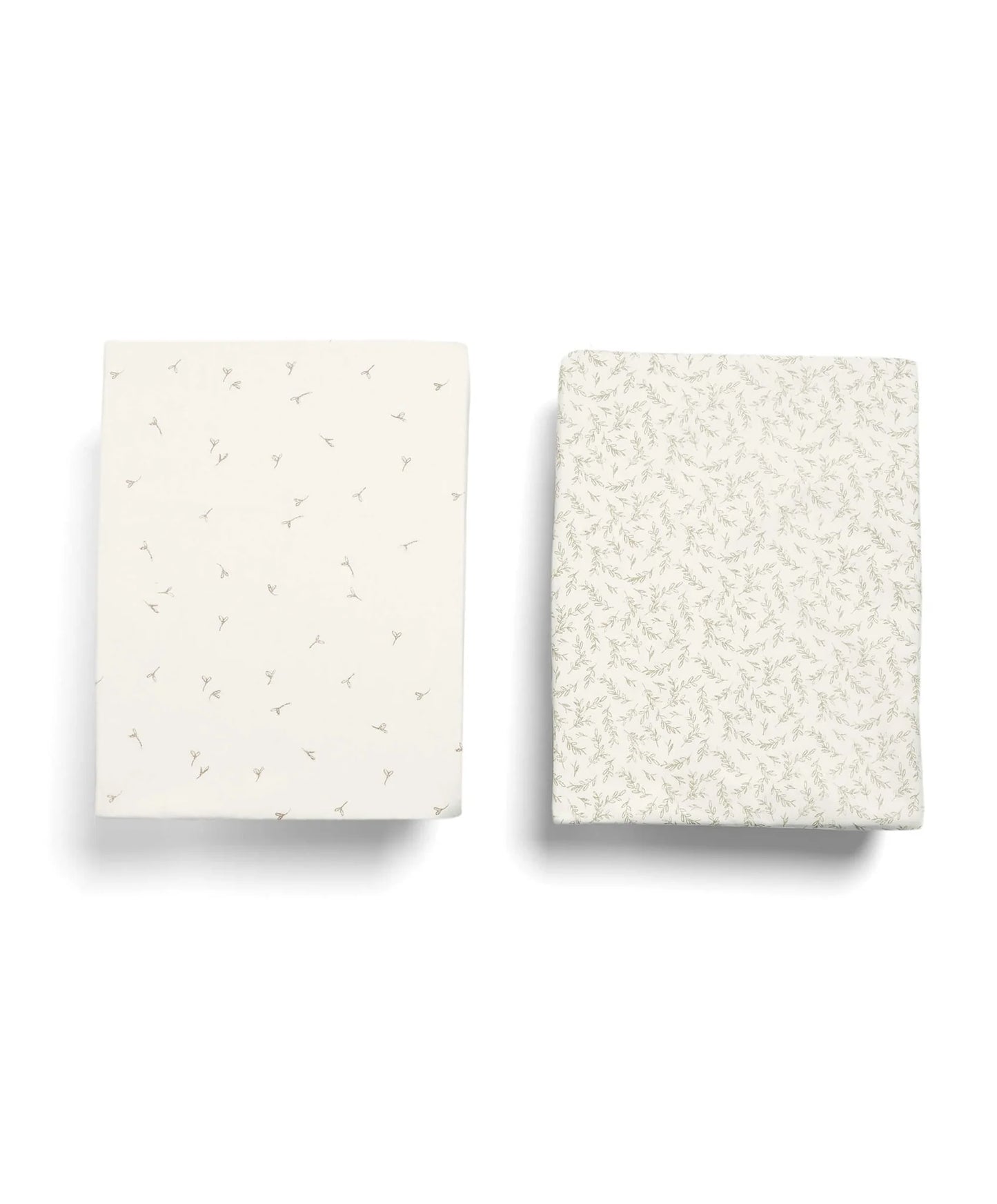 Mamas & Papas Welcome to the World Seedling Cotbed Fitted Sheets (2 pack) - Seed/Leaf