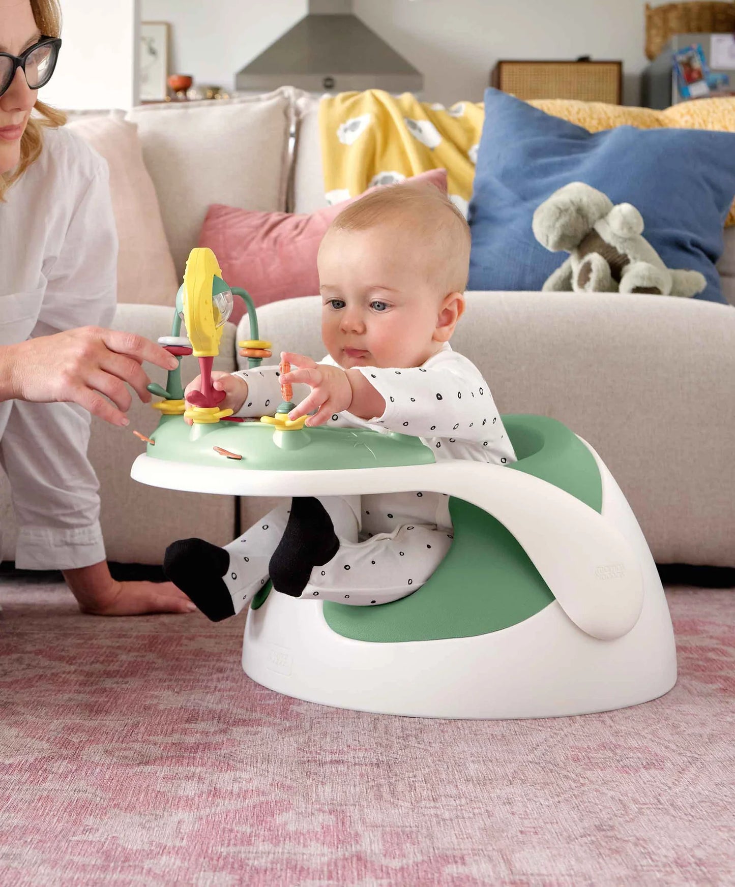 Mamas & Papas Snug Floor Seat with Activity Tray - Eucalyptus